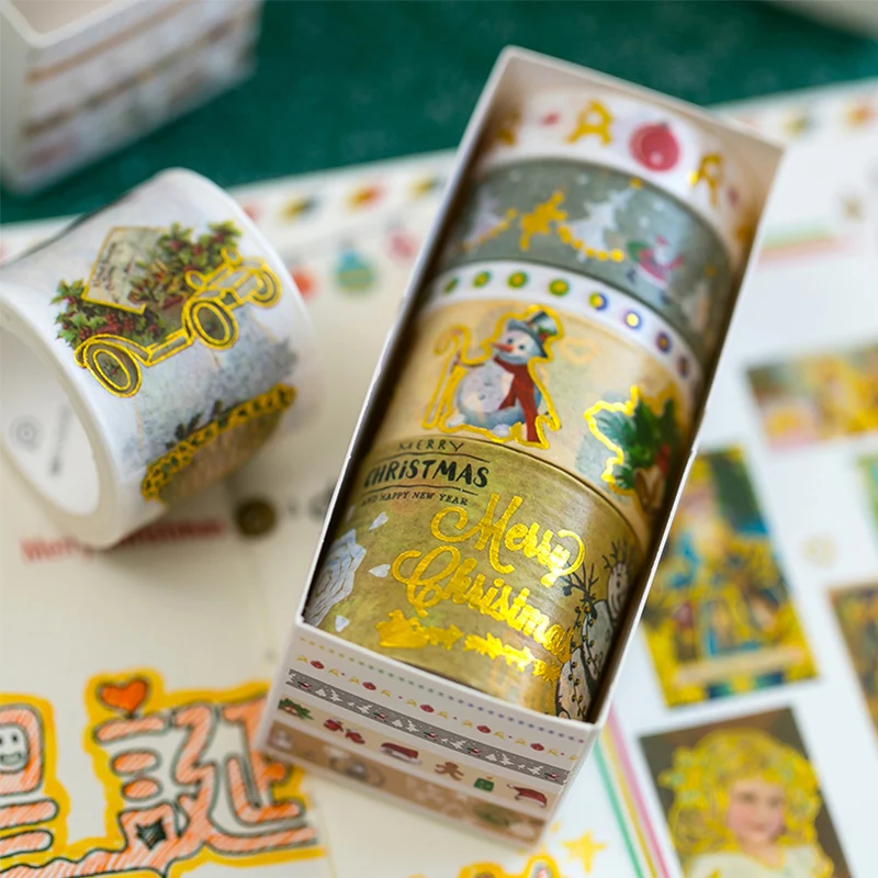 5 рулонов/коробка декоративная лента для скрапбукинга|Офисный скотч| |