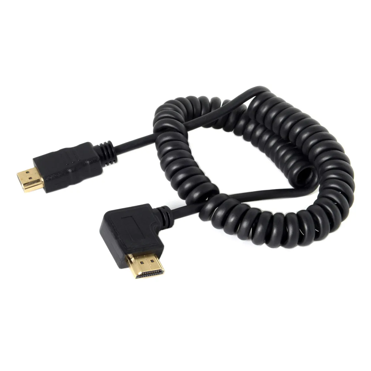 Chenyang HDMI-HDMI 90 градусов прямоугольный тянущийся пружинный кабель для HDTV DVB DVD ПК
