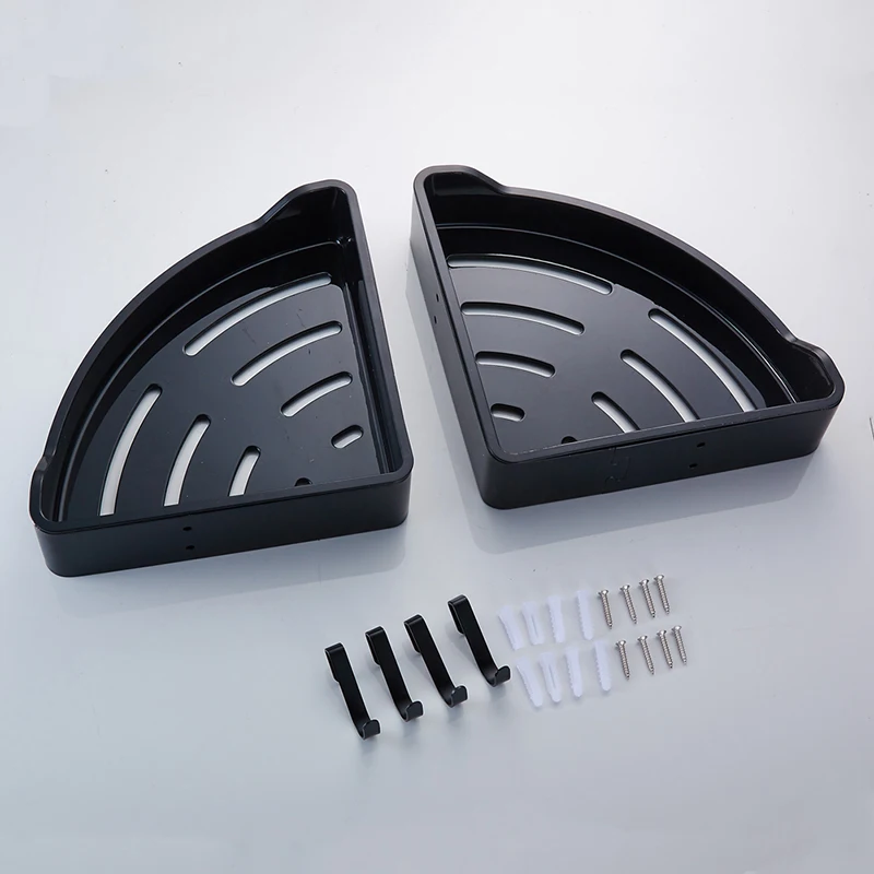 Черные полки для ванной комнаты с матовым никелевым оформлением|bathroom shelf|black bathroom