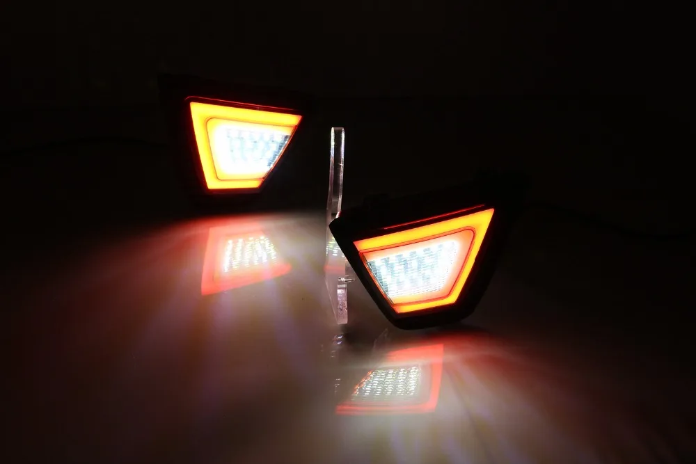 

eOsuns For Honda Jazz Fit 2014-2016 Led Rear bump reflector lights with Driving Braking Turning Reversing lamp Four Functions