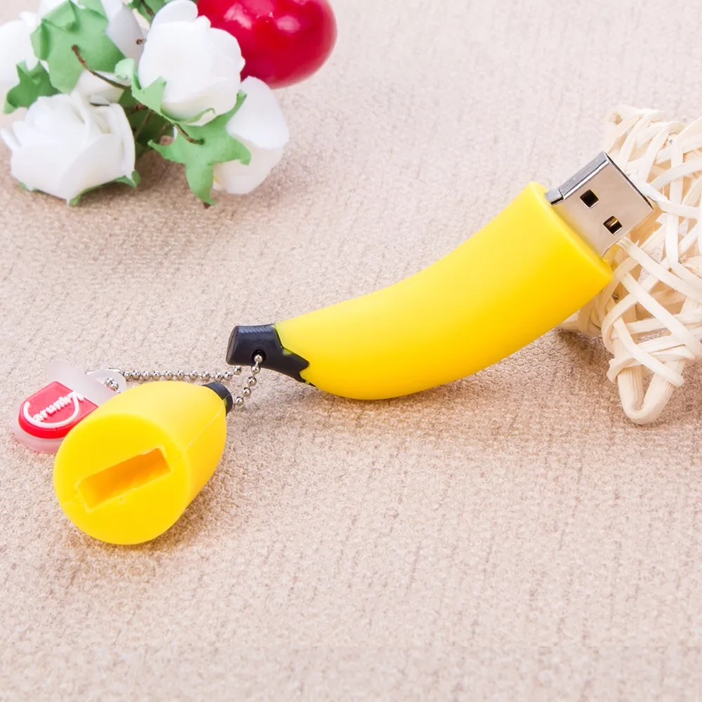 Силиконовый флеш-накопитель banana 4 Гб u диск 8 ГБ Флешка 16 32 64 фруктовый usb