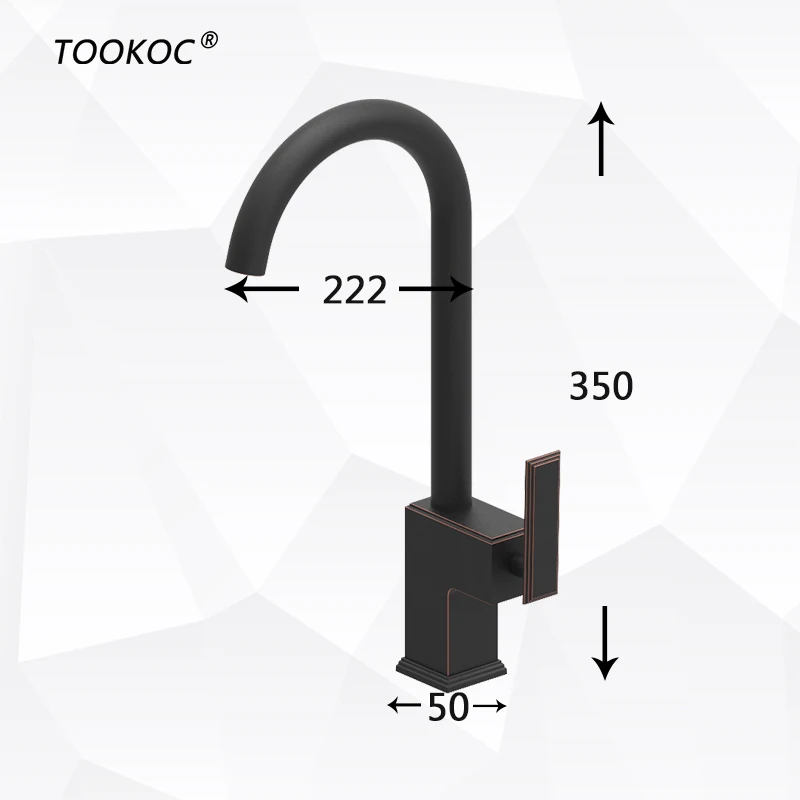 TOOKOC черный смеситель для горячей и холодной воды кухонный кран раковины 360
