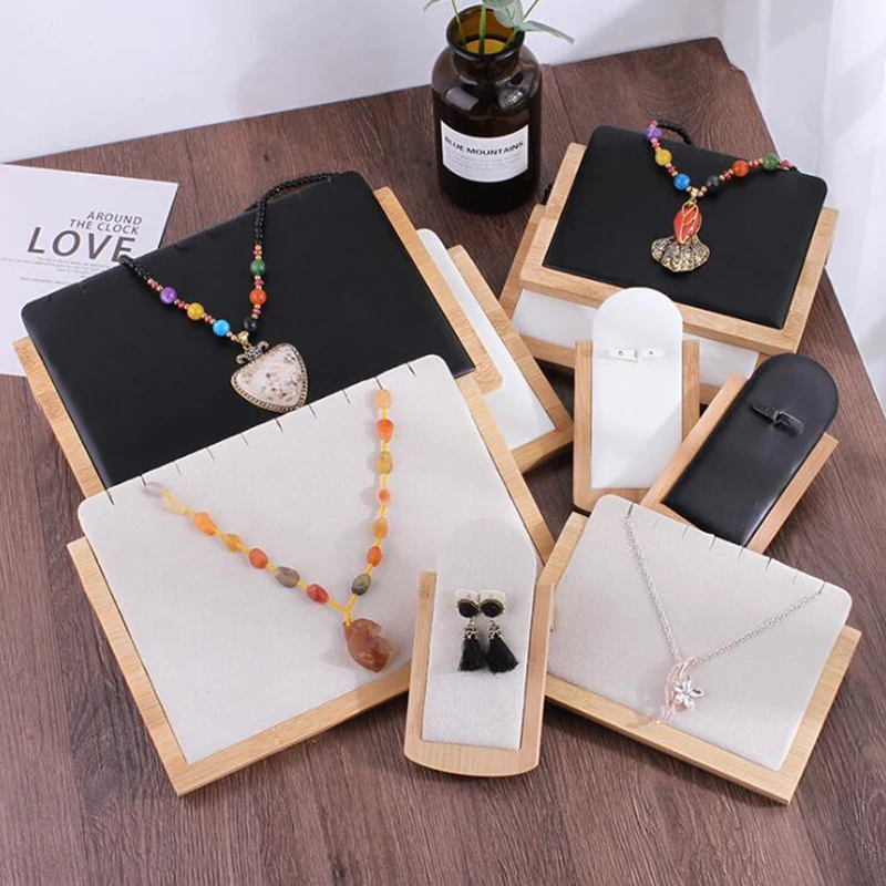Necklace Chain Jewelry Display Stand Wedding Party Gift Pendant Holder with Microfiber Exhibitor Shop Counter | Украшения и