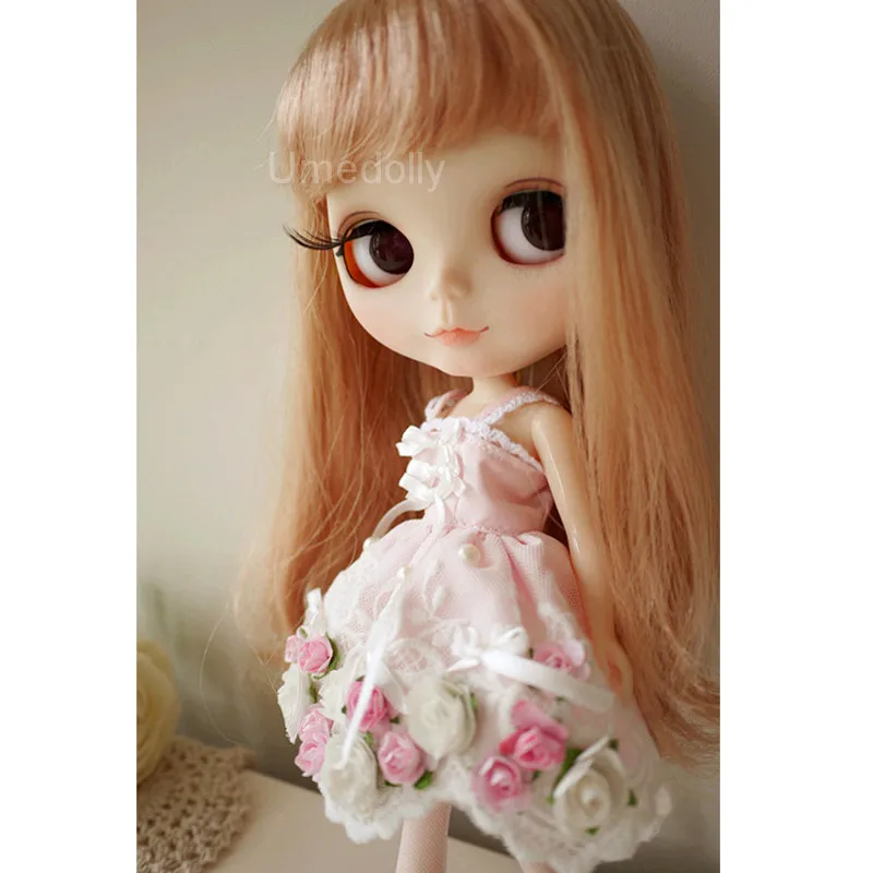 Blyth Pullip 1 шт. 1/6 BJD кукла платье принцессы с розовым цветочным рисунком аксессуары
