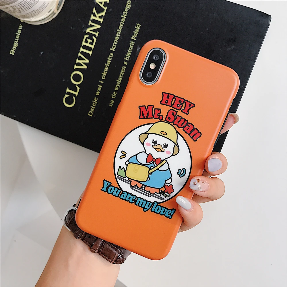 Пара прекрасная утка телефон чехлы для Iphone X 6 6s plus 7 плюс мягкий силиконовый чехол