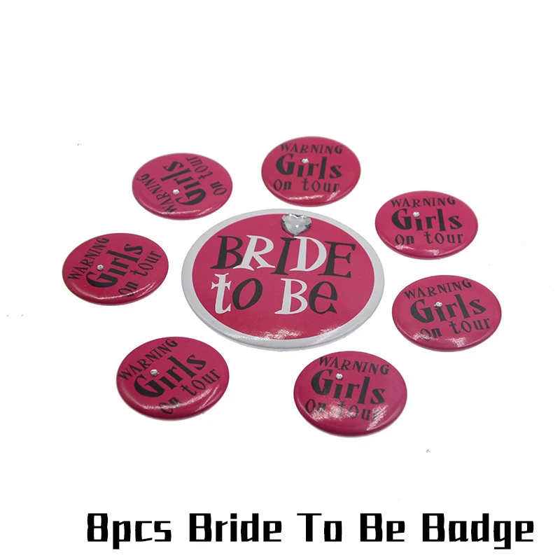 8pcs Bagde Розовое золото Команда Невесты быть воздушные шары Свадебная Корона створки значок девичник вечеринка Свадьба украшения аксессуары для девичника поставки - Цвет: 8pcs Bagde