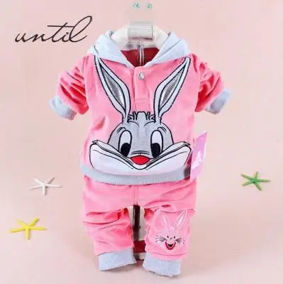 Rabbit Red Зимний комплект одежды для новорожденных девочек 1, 2, 3 лет, пуловер с капюшоном из коровьей кожи, рождественские наряды для малышей, боди в виде кошки - Цвет: Rabbit Red