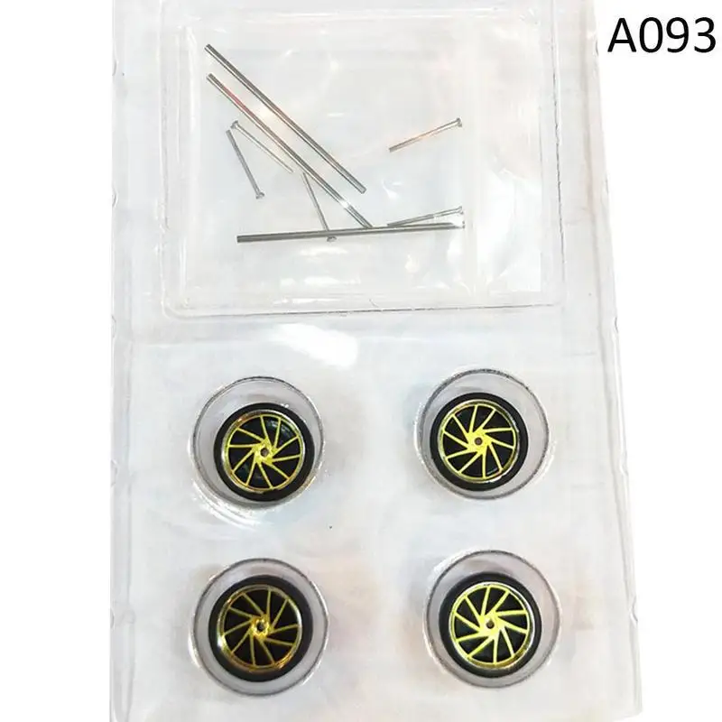 4wheels+2axles+4end Caps 1:64 Model Modified Tire Diecasts Alloy Wheel Tire Rubber Vehicles General Model Car Change Accessory - Цвет: W