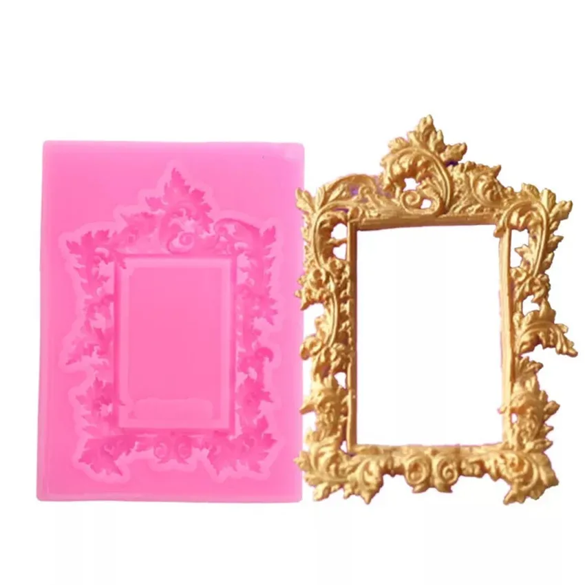 Vintage Picture Frame silicone mold Fondant cake decorating tools chocolate kitchen gumpaste | Дом и сад