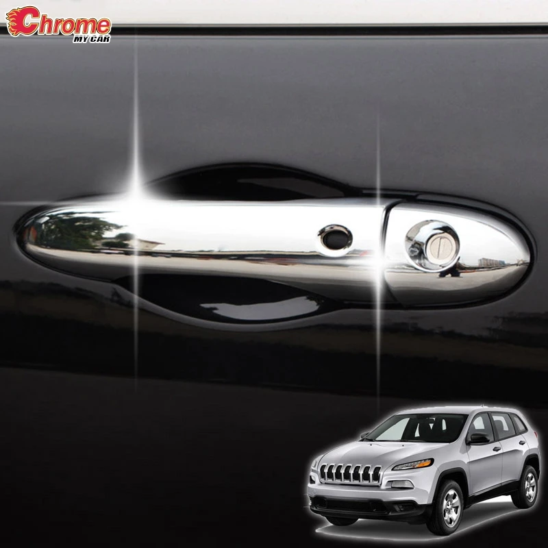 Для Jeep Cherokee KL боковой двери ручка смарт-замок без ключей ключ хромированная Накладка для автомобиля аксессуары для автомобиля