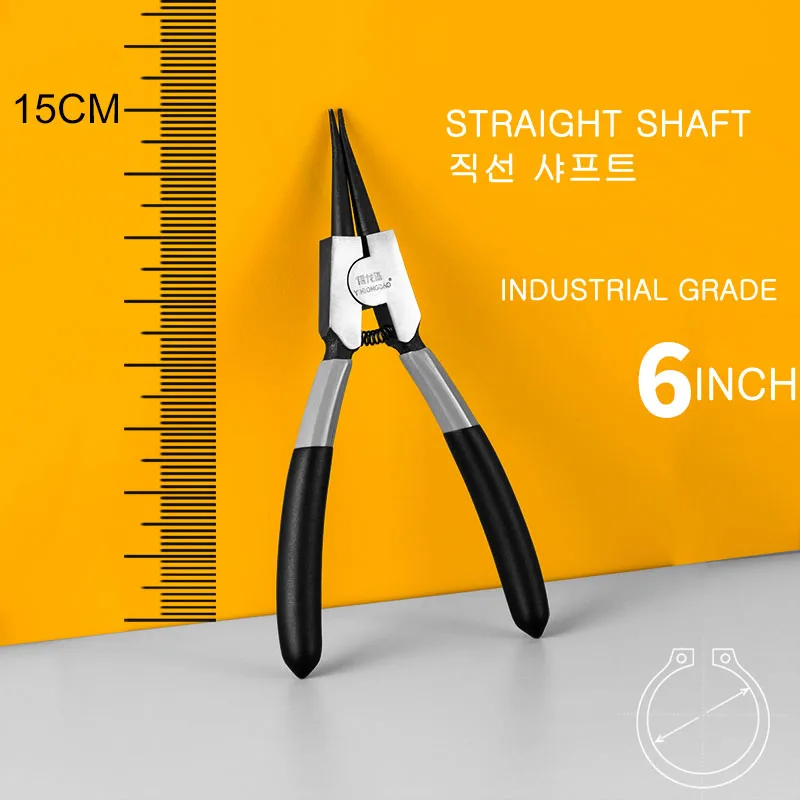 Хаки 6 ''7'' 9 ''Стопорные плоскогубцы Внутренние Внешние изогнутые прямые наконечники Стопорные плоскогубцы стопорное кольцо механические инструменты - Цвет: Хаки