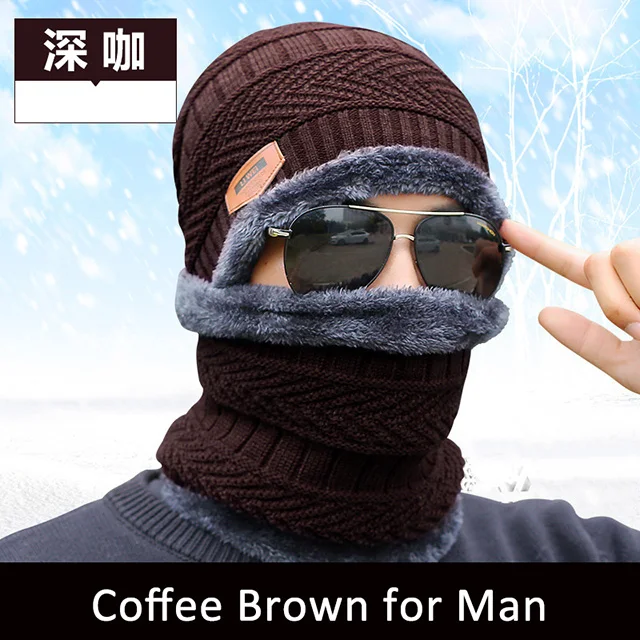 Brown for man Новая зимняя флисовая шапка-охотник, теплая Русская Шапка-ушанка, стильная шапка с ветрозащитным шарфом, многофункциональная для мужчин и женщин - Цвет: Brown for man