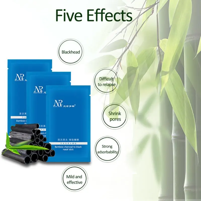 8 шт./компл. Бамбуковый Уголь Нос Маска для удаления угрей акне уменьшить поры