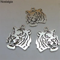 nostalgia 2527mm 5pcs tiger animal charms diy jewelry making detroit pendants for bracelets