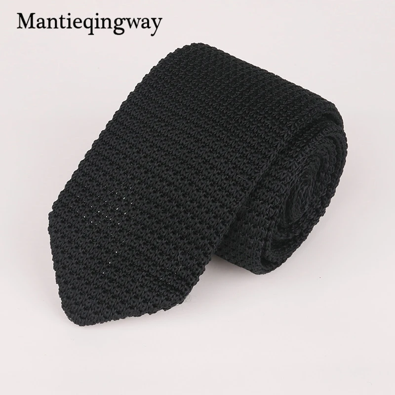 Mantieqingway 6 см Вязаные Галстуки для мужчин s деловой костюм галстук сплошной цвет обтягивающий мужской тканый галстук