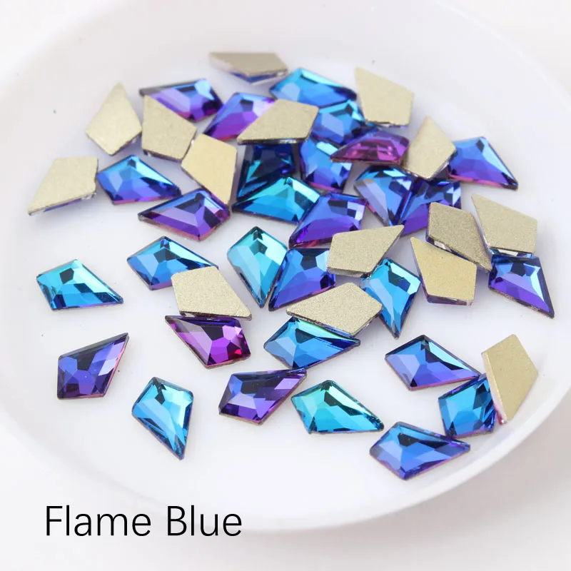 Flame Blue Горячая Распродажа большие стрелки 5x8 мм ногтей Стразы 13 видов цветов Необычные хрустальные камни 30/100 шт для 3D нейл-арта украшения - Цвет: Flame Blue