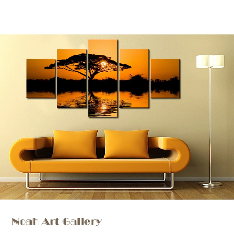 Картина распылителем Sundowners пейзаж печать на холсте Высокое разрешение Печать