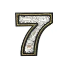 8 см вышитая нашивка для пришивания утюгом семь 7 Стразы значки с арабскими цифрами для сумки джинсы шляпы футболки Сделай Сам аппликации украшение