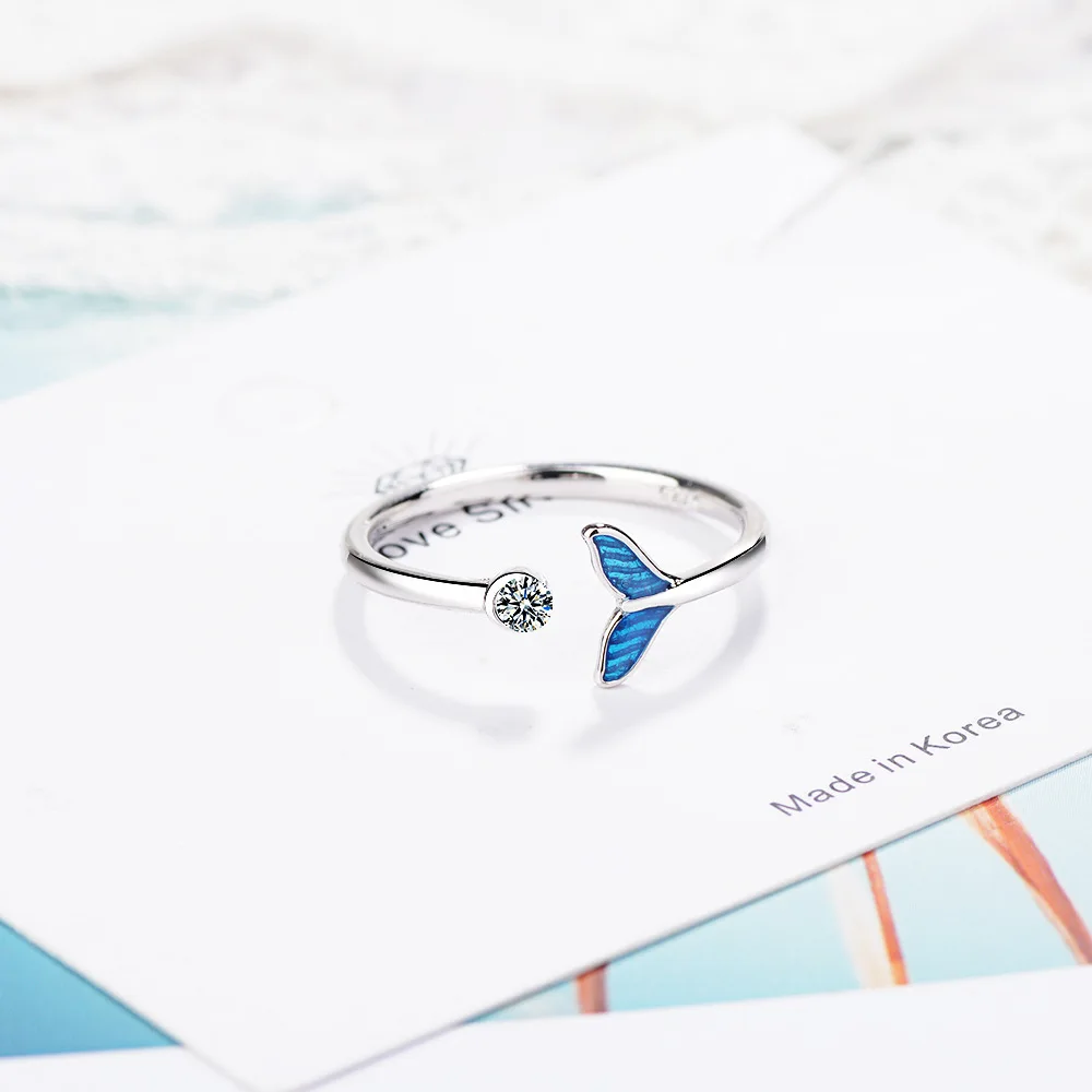 Женское Винтажное кольцо с хвостом Русалочки регулируемое ювелирное изделие