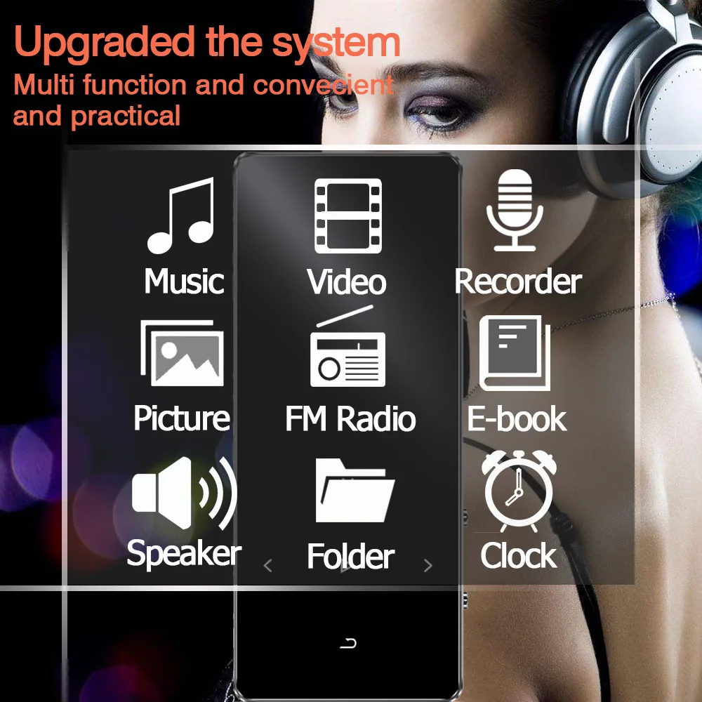 REDANT mp3 плеер с динамиком 1 8 дюймов экран сенсорные клавиши радио fm мини USB MP 3 HiFi