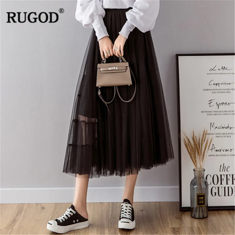 RUGOD/кружевные лоскутные юбки офисная одежда женские повседневные однотонные