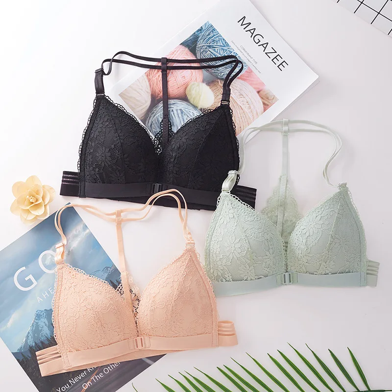 Модный сексуальный бюстгальтер пуш ап с застежкой спереди бюстгальтеры для
