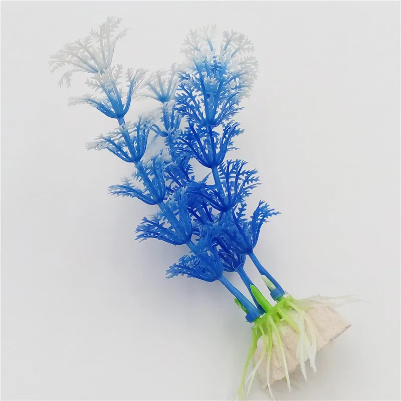 6 шт сине белые подводный искусственный водные растения украшения аквариумных
