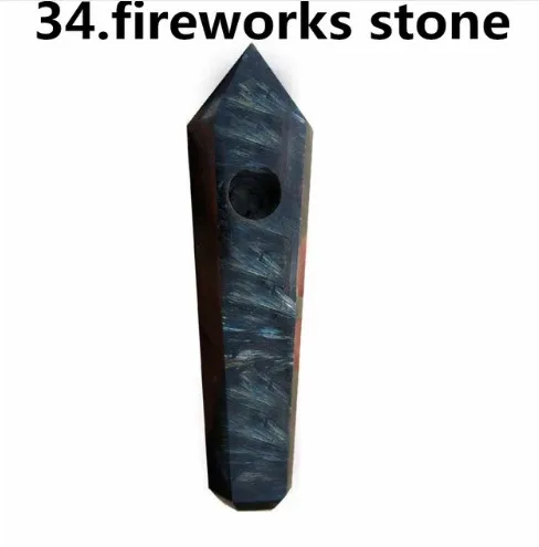 34 1 натуральный розовый кварц кристалл курительная трубка с одной щеткой - Цвет: 34