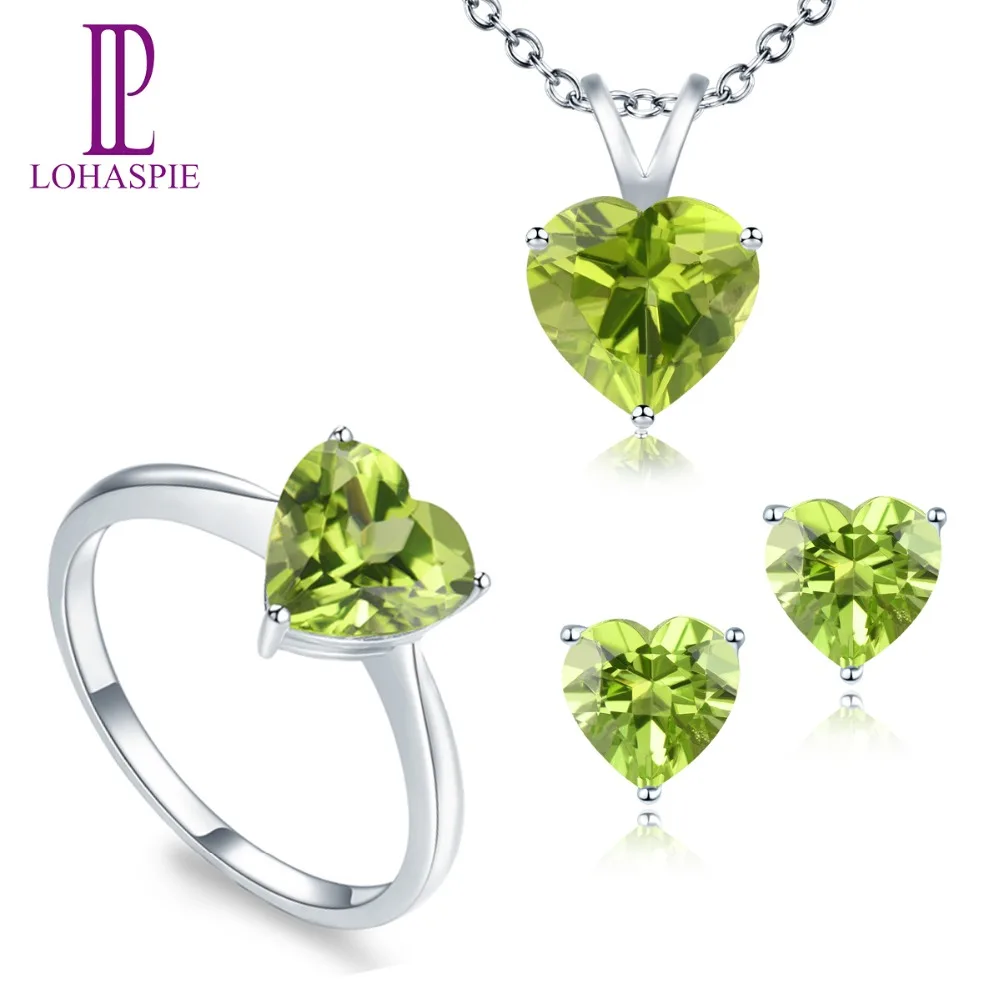 LP Solid 14K белое золото натуральный драгоценный камень шпилька из перидота серьги &