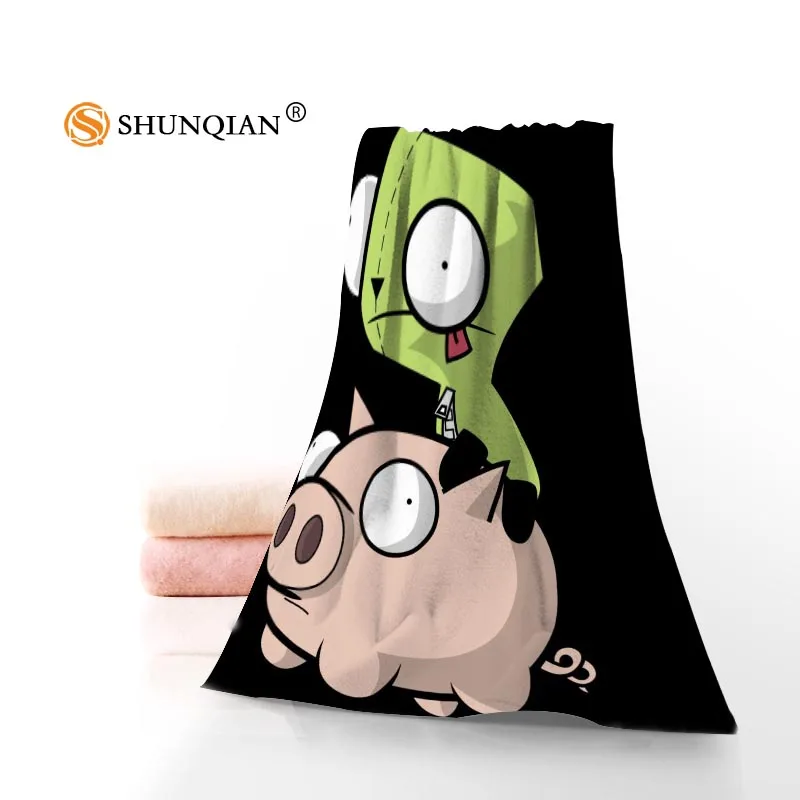 Новые Пользовательские Invader Zim полотенце напечатано хлопок лицо/банные полотенца