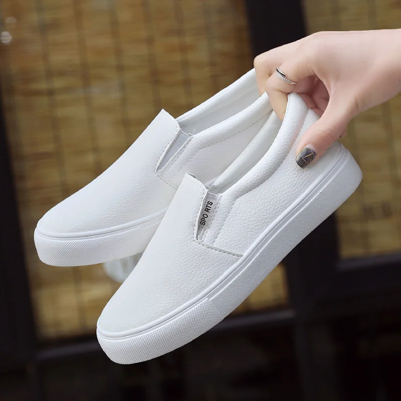 HEVXM/новые женские лоферы повседневная обувь без каблука круглый носок Blackwhite