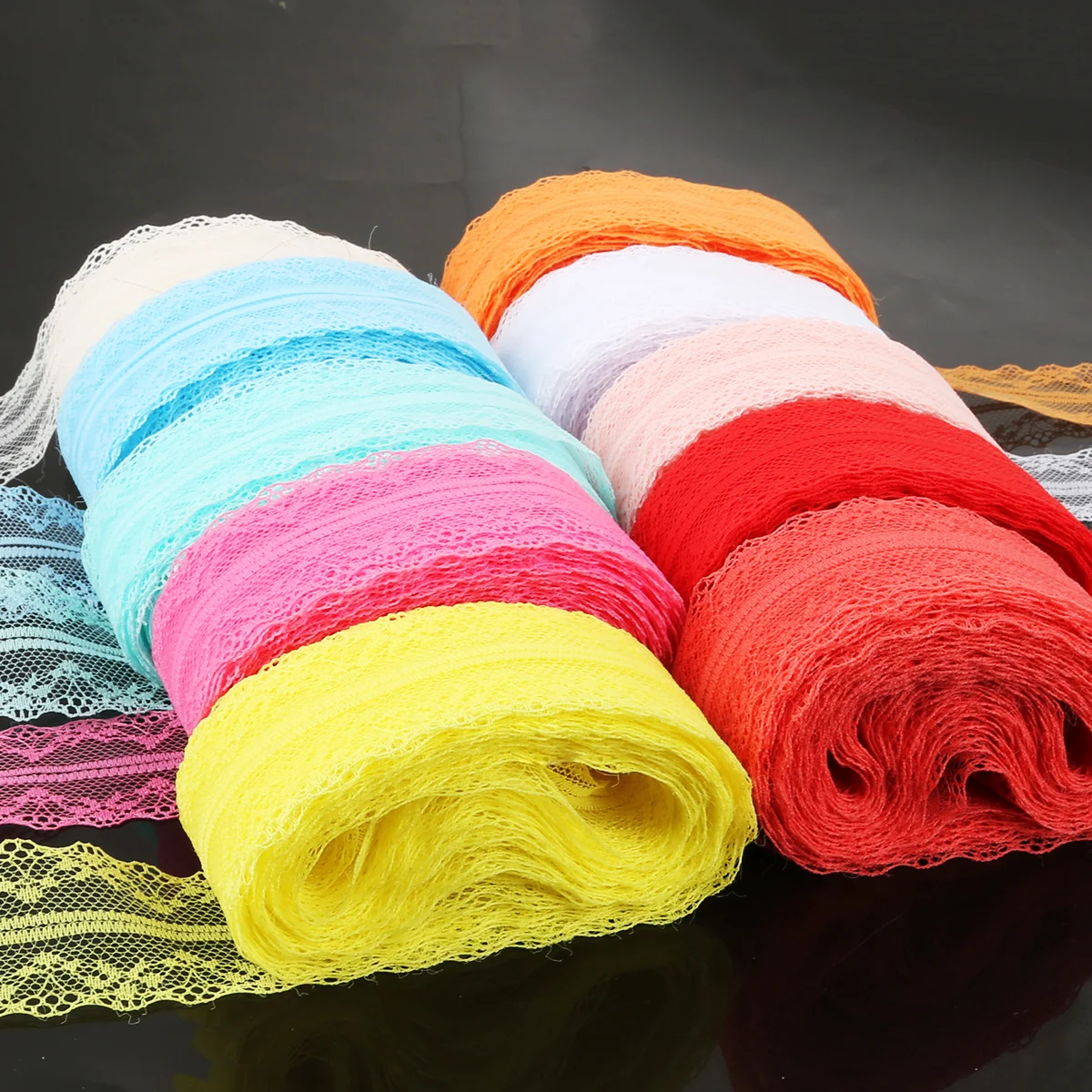 10 ярдов 40 мм широкая Двусторонняя вышитая сетчатая кружевная отделка Лента