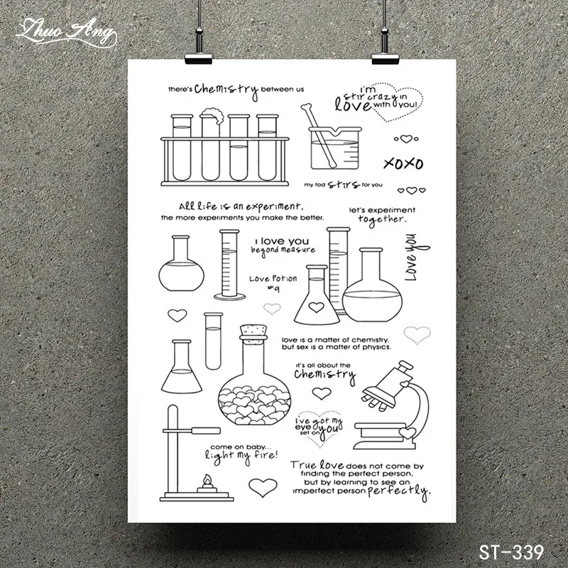 

ZhuoAng Chemistry Clear Silicone Stamp/Seal for DIY Scrapbooking/Photo Album Decorative Card Making Clear Stamps