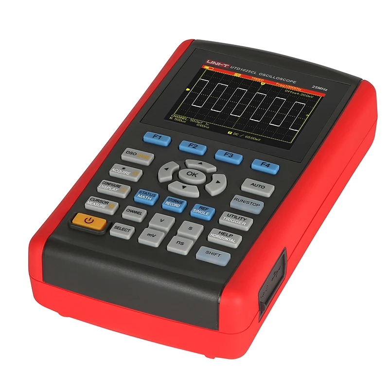 Портативный цифровой осциллограф UNI T UTD1025CL с цветным ЖК дисплеем 3 5 дюйма мини USB 1