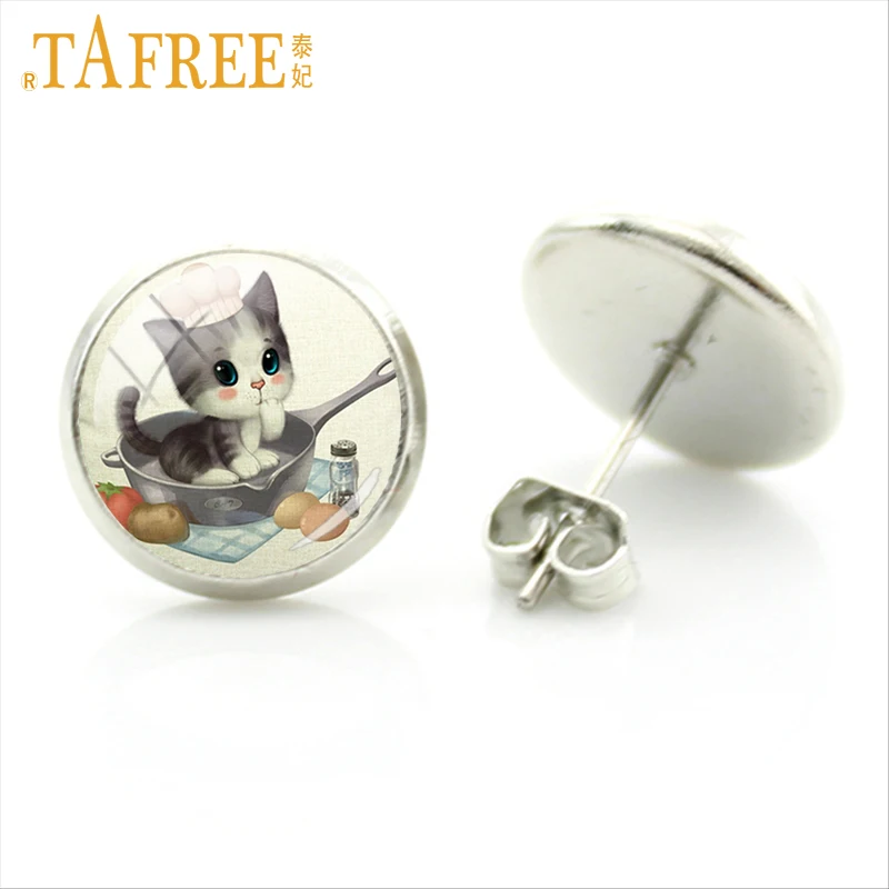 Оригинальные серьги гвоздики TAFREE в виде кота с животными гиппокамп лошадь океан