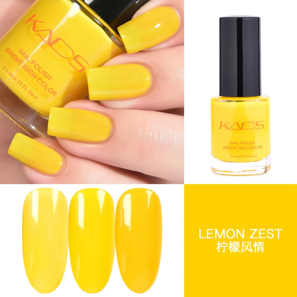 Lemon Zest KADS 9,5 мл полупрозрачный Желейный лак для ногтей Vernis Полупостоянный УФ-лак для ногтей Маникюрный цветной конфетный лак - Цвет: Lemon Zest