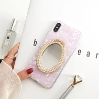 pearl diamond mirror crystal case for iphone 12 11 pro xs max xr x 8 7 plus samsung galaxy note 20 10 9 s20 ultra s10e98 plus