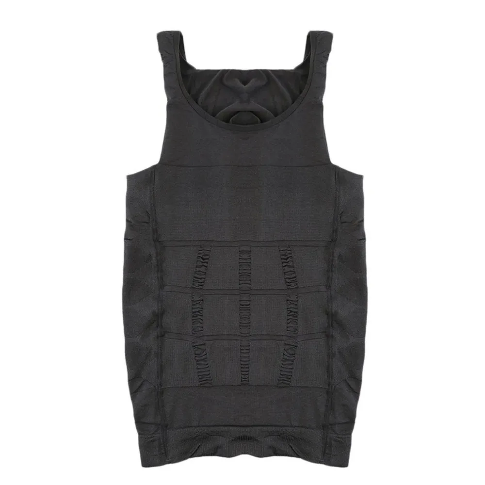 Мужское однотонное облегающее Утягивающее нижнее белье для живота майка корсет