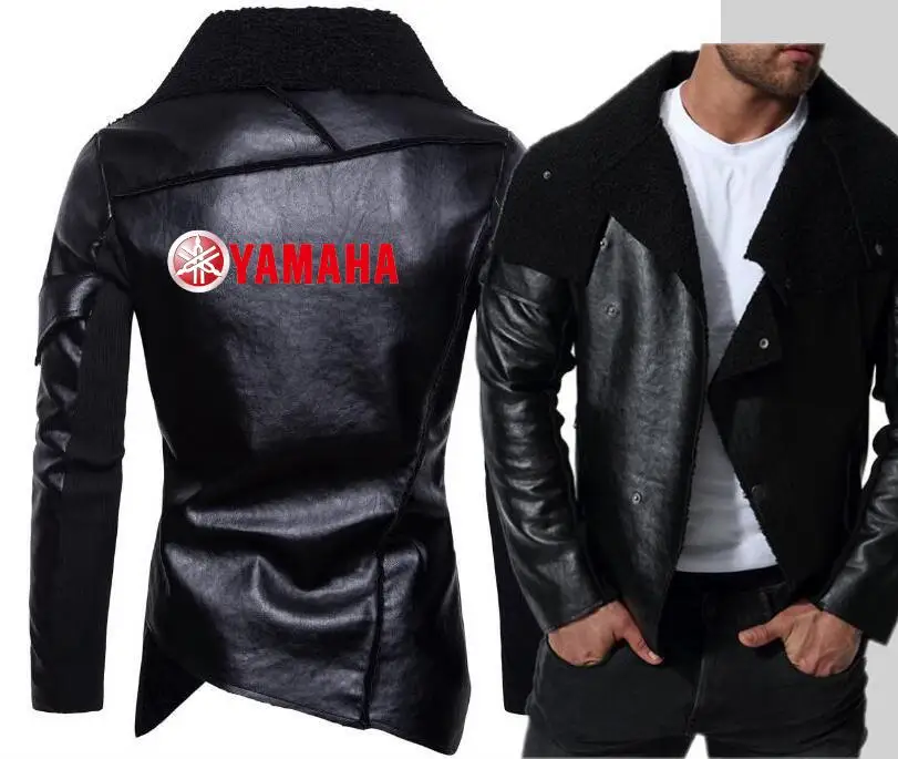 Новая модная Мужская Локомотив Yamaha кожаная куртка Личность нерегулярные панк