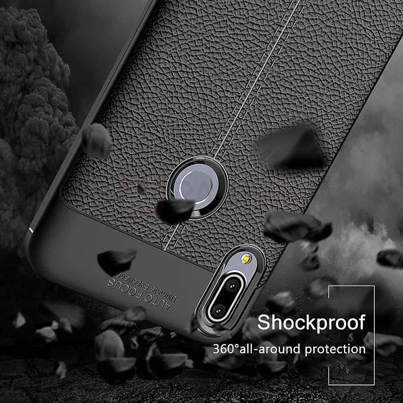 Прочный чехол для ASUS Zenfone Max Pro M2 ZB631KL на ZB633KL с кожаной текстурой силиконовый