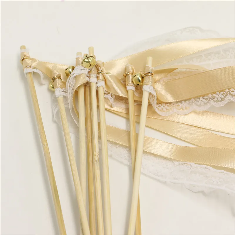 50 шт/цвет шампанского/белый/цвет кружева свадебные ленты палочки конфетти Twiring