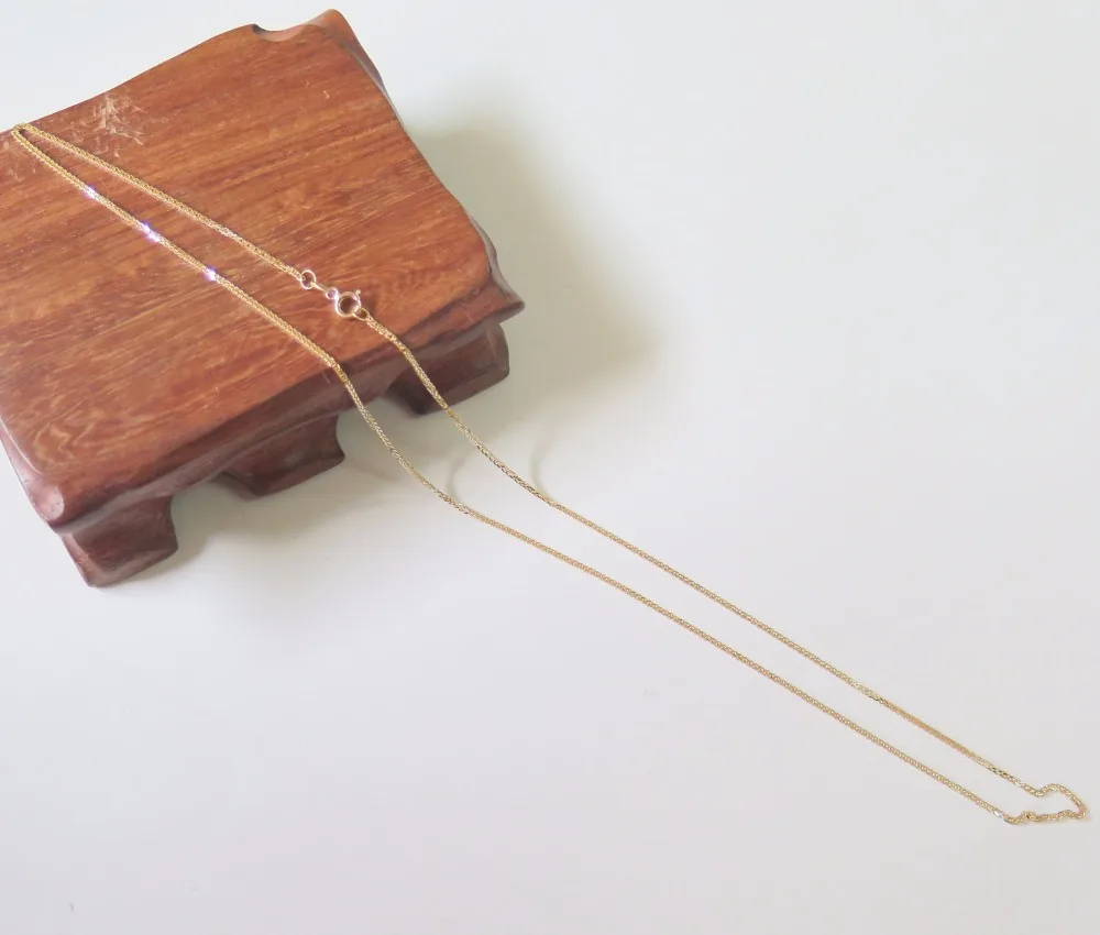 Колье из чистого 18 каратного желтого золота специальное колье 0 8 мм с цепочкой