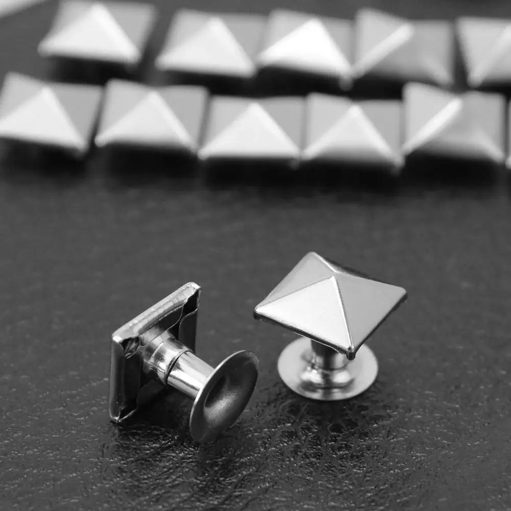 Шипы 100x серебряные заклепки Пирамида Шпильки DIY для изготовления кожаных сумок