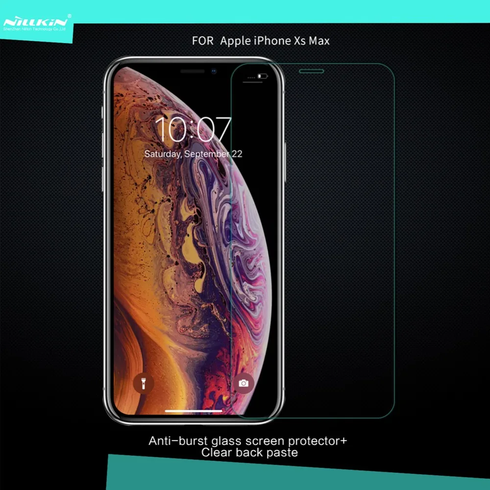 

Закаленное стекло для Apple iPhone XS Max Nillkin Amazing H + 2.5D с закругленными краями 0,3 мм, защита экрана из закаленного стекла для iPhone 6,5