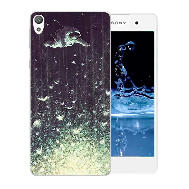 Чехол для телефона с рисунком космическая Луна Мягкий силиконовый чехол Sony Xperia E5