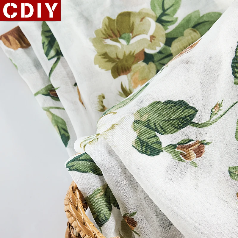 CDIY, цветочные короткие занавески для кухни, вуаль, занавески для гостиной, современная спальня, отвесные занавески, занавески на окна, занавески на дверь