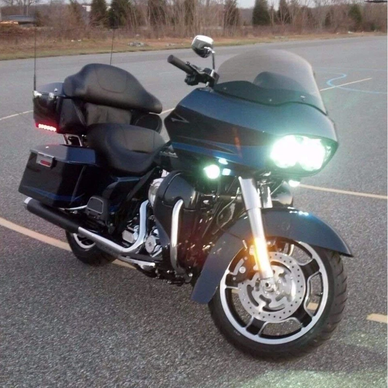 Undoeve DRL Halo черный двойной светодиодный налобный фонарь для мотоциклов Road Glide Ultra