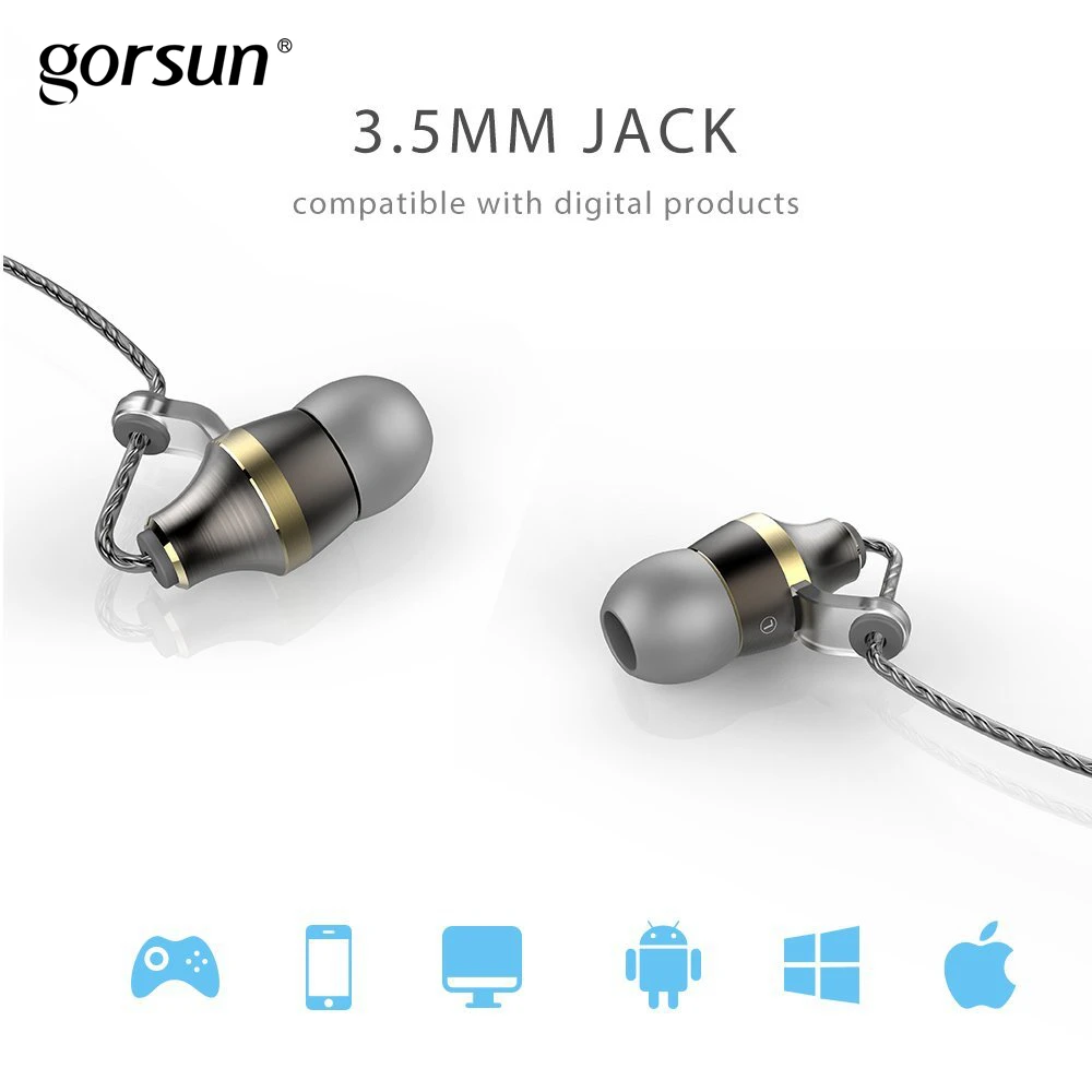 Gorsun C7 стерео наушники в ухо с микрофоном шумоподавление вкладыши глубокий бас