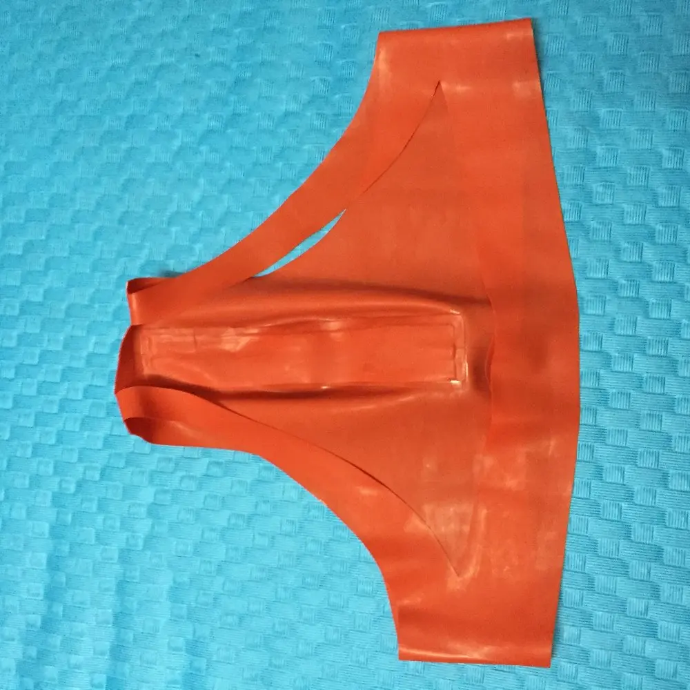 

Men's Latex Thong Front Zip Latex Rubber Briefs Backless Briefs