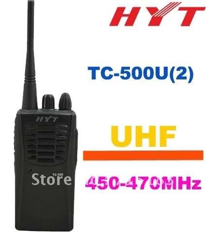 High Quality Walkie Talkie HYT Hytera TC-500 4Watt 16 CH UHF 450-470MHz Portable Two-way Radio Black Color Transceiver